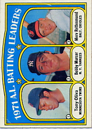 1972 Topps Baseball Cards      086      Tony Oliva/Bobby Murcer/Merv Rettenmund LL